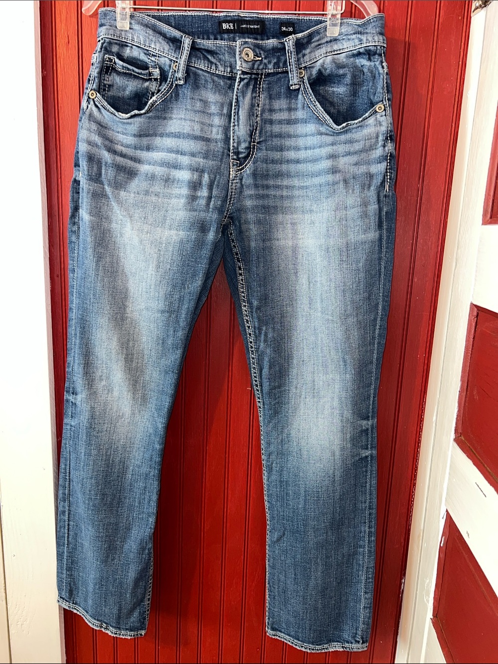 BKE Jake Straight Men's Medium Blue Straight Jeans 34x30